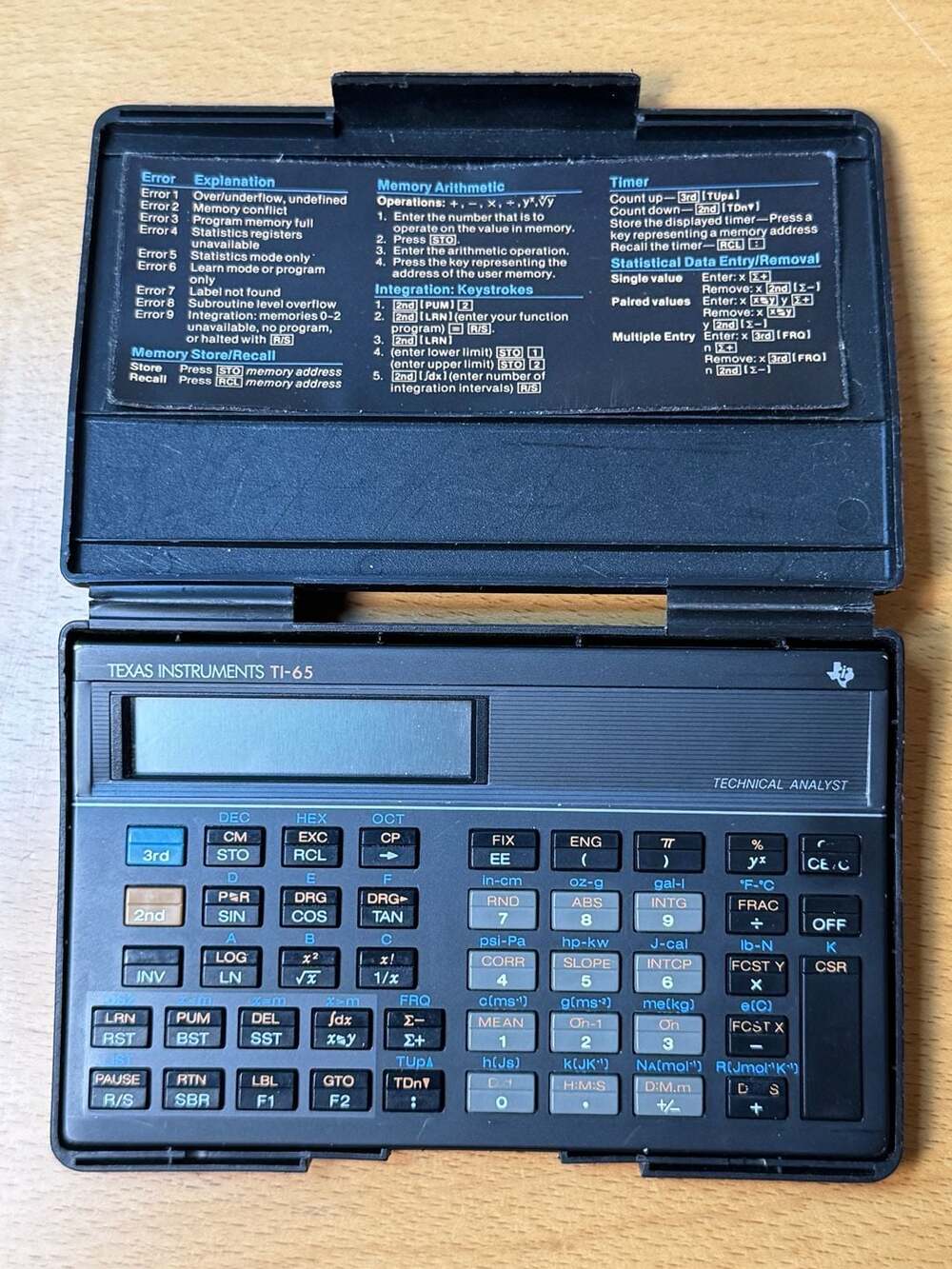 Vintage Texas Instruments TI-65 Technical Analyst Programmable Calculator